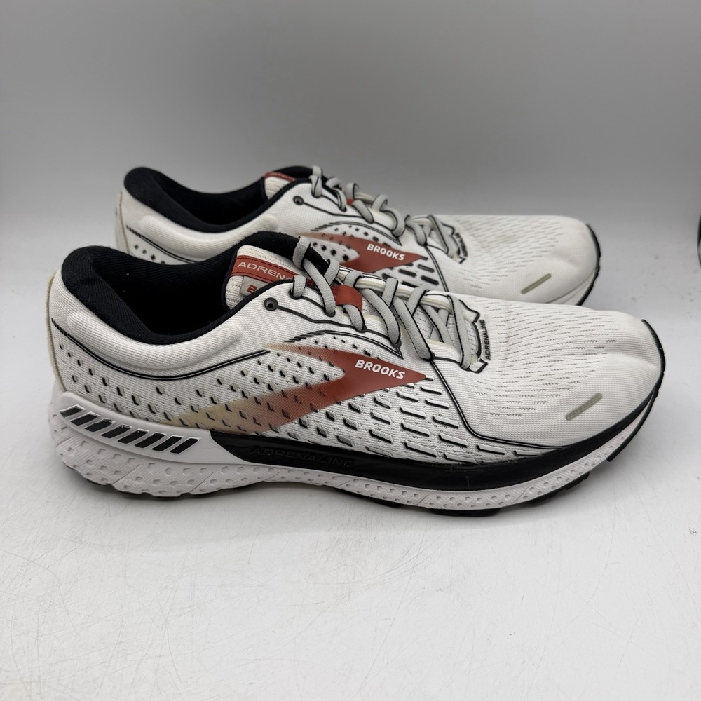 Brooks Adrenaline GTS 21 Running Shoes Mens Sz 10 D White Sneakers 1103491D160